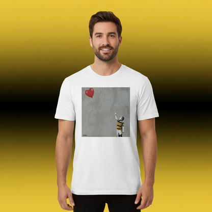 Young Munster Rugby Boy Dreams Street Art T‑Shirt with Red Heart