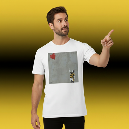 Young Munster Rugby Boy Dreams Street Art T‑Shirt with Red Heart