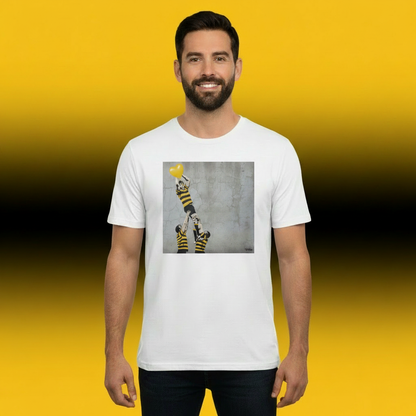 Young Munster Lineout Street Art Rugby T‑Shirt Yellow Heart
