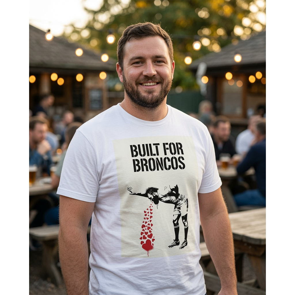 BUILT FOR BRONCOS Rugby T-Shirt - Stone