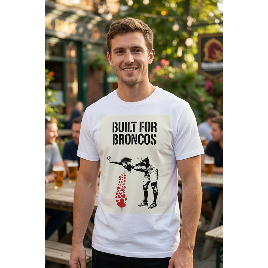 BUILT FOR BRONCOS Rugby T-Shirt - Stone