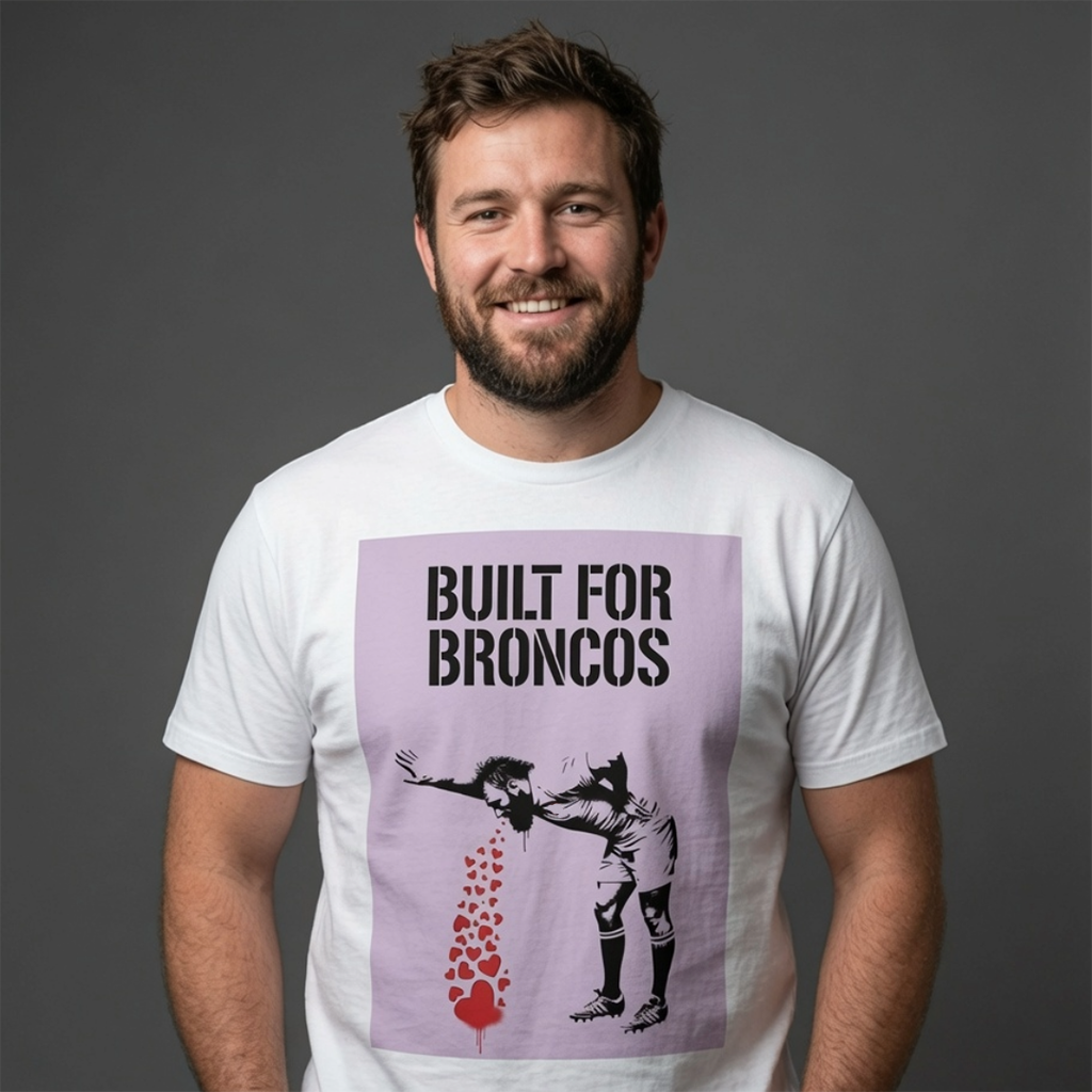 BUILT FOR BRONCOS Rugby T-Shirt - Grape