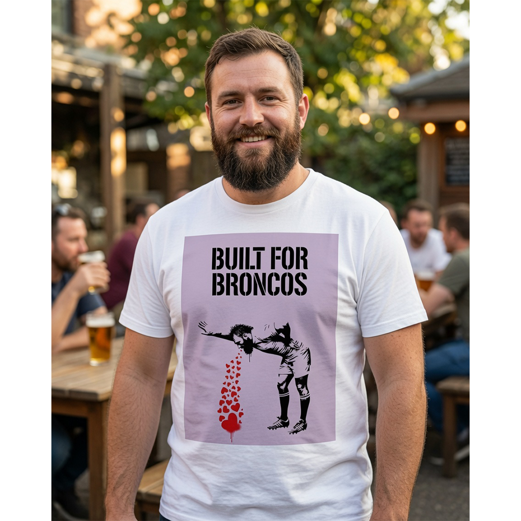 BUILT FOR BRONCOS Rugby T-Shirt - Grape