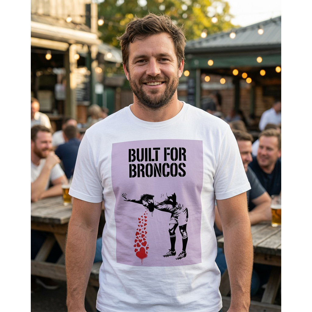 BUILT FOR BRONCOS Rugby T-Shirt - Grape