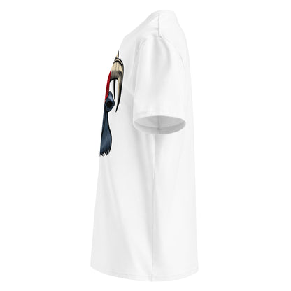 A LEFT SIDEVIEW OF THIS WHITE SHIRT CELEBRATING LEWIS HAMILTON AND HIS SUCCESSFUL CAREER IN F1.